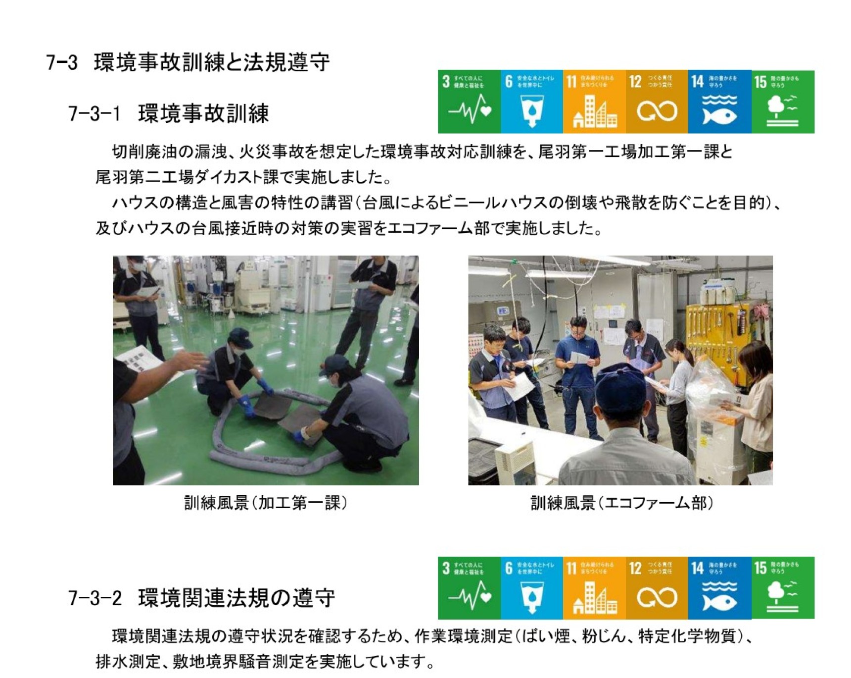 環境事故訓練と法規遵守