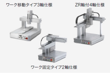 ワーク移動タイプ3軸仕様 ZR軸付4軸仕様 ワーク固定タイプ2軸仕様